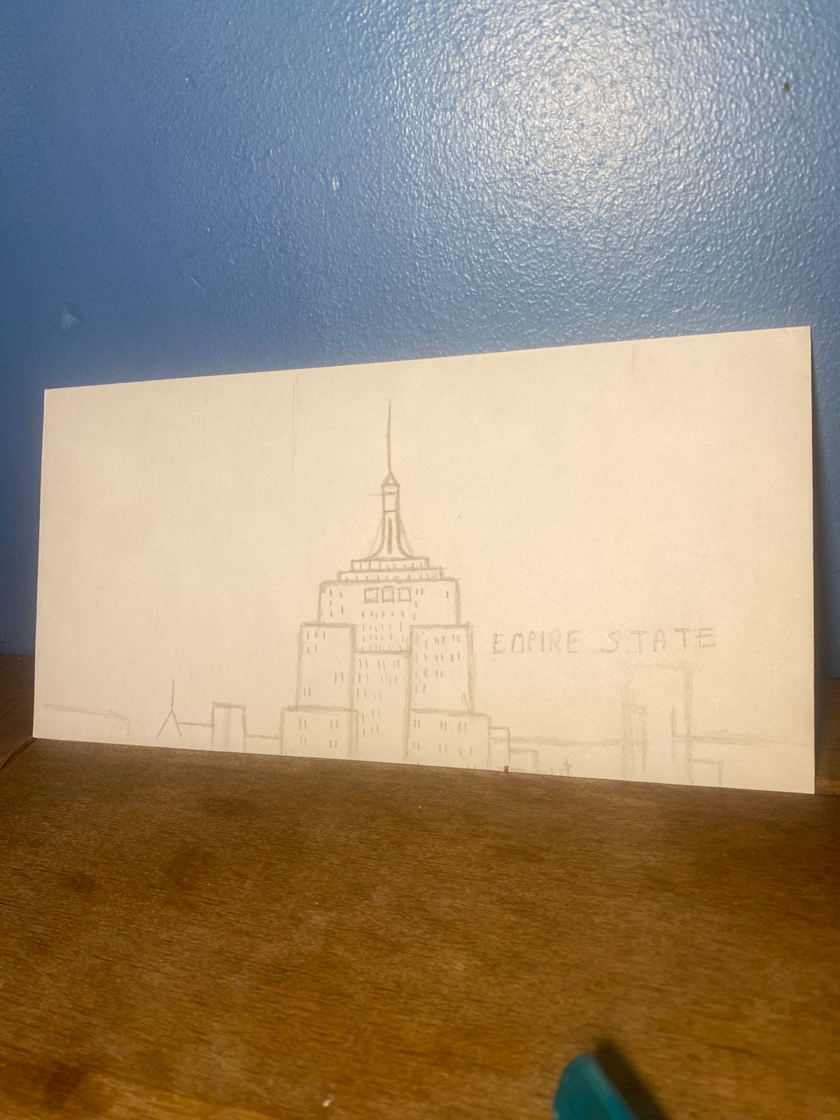 ✉️ Unieke handgetekende envelop — Empire State Building, Postzegels en Munten, Ophalen of Verzenden, Envelop
