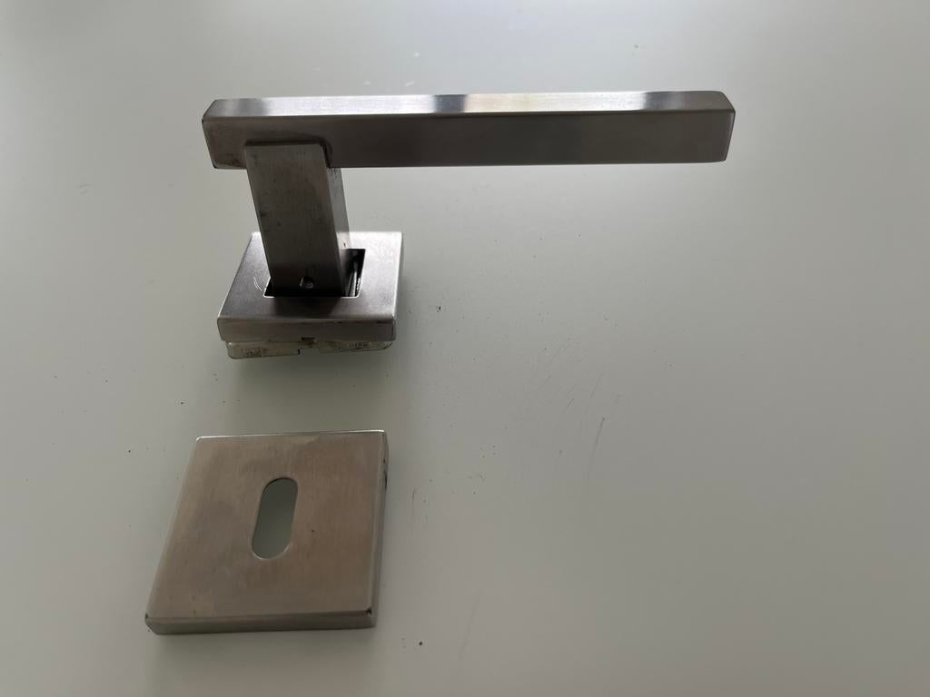 Inox deurklinken en inox scharnieren, Doe-het-zelf en Bouw, Ophalen, Gebruikt, Inox, Klink of Kruk