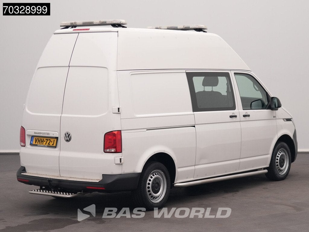 Volkswagen Transporter 150PK Uniek! Automaat Hoog Dak Dubbel, Stof, Gebruikt, Volkswagen, Wit