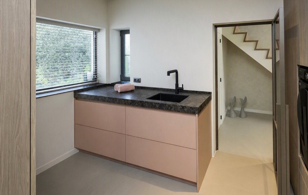 Showroommodel keukenblok voor bijkeuken of pantry - 50%, Neuf, 200 cm ou plus, Rose, Moins de 100 cm