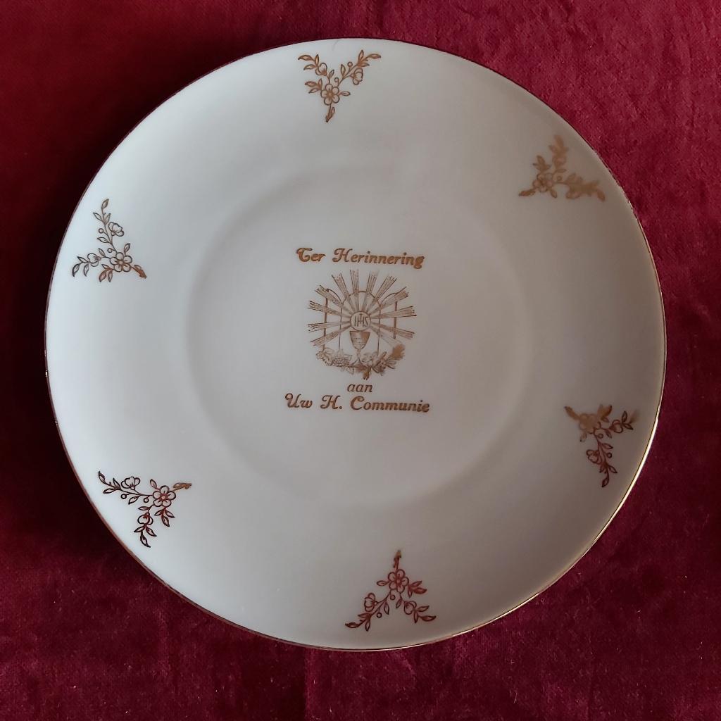Assiettes de communion en porcelaine 1950-1960 - 8 pièces, Antiquités & Art, Enlèvement ou Envoi