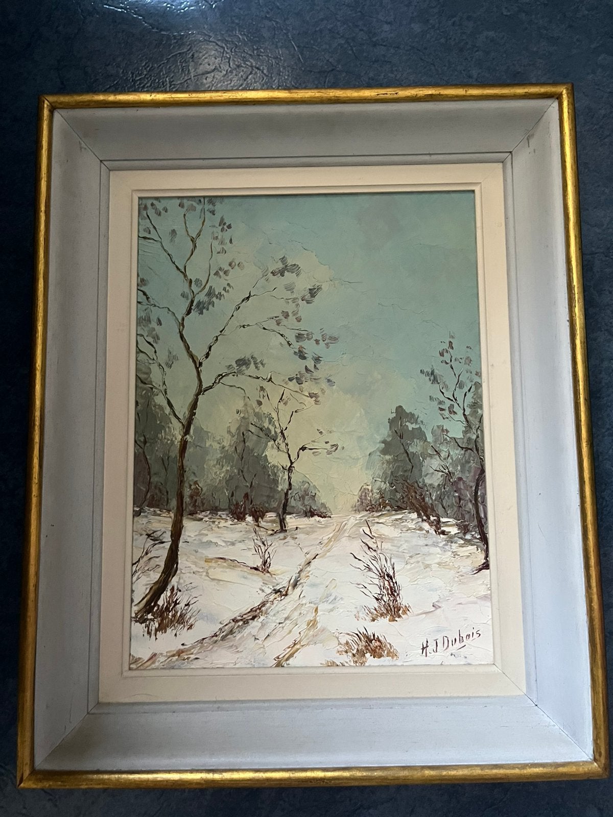 Peinture H.J. Dubois Neige 1964, Antiquités & Art, Art | Peinture | Classique, Enlèvement, Signé, Paysage, Toile