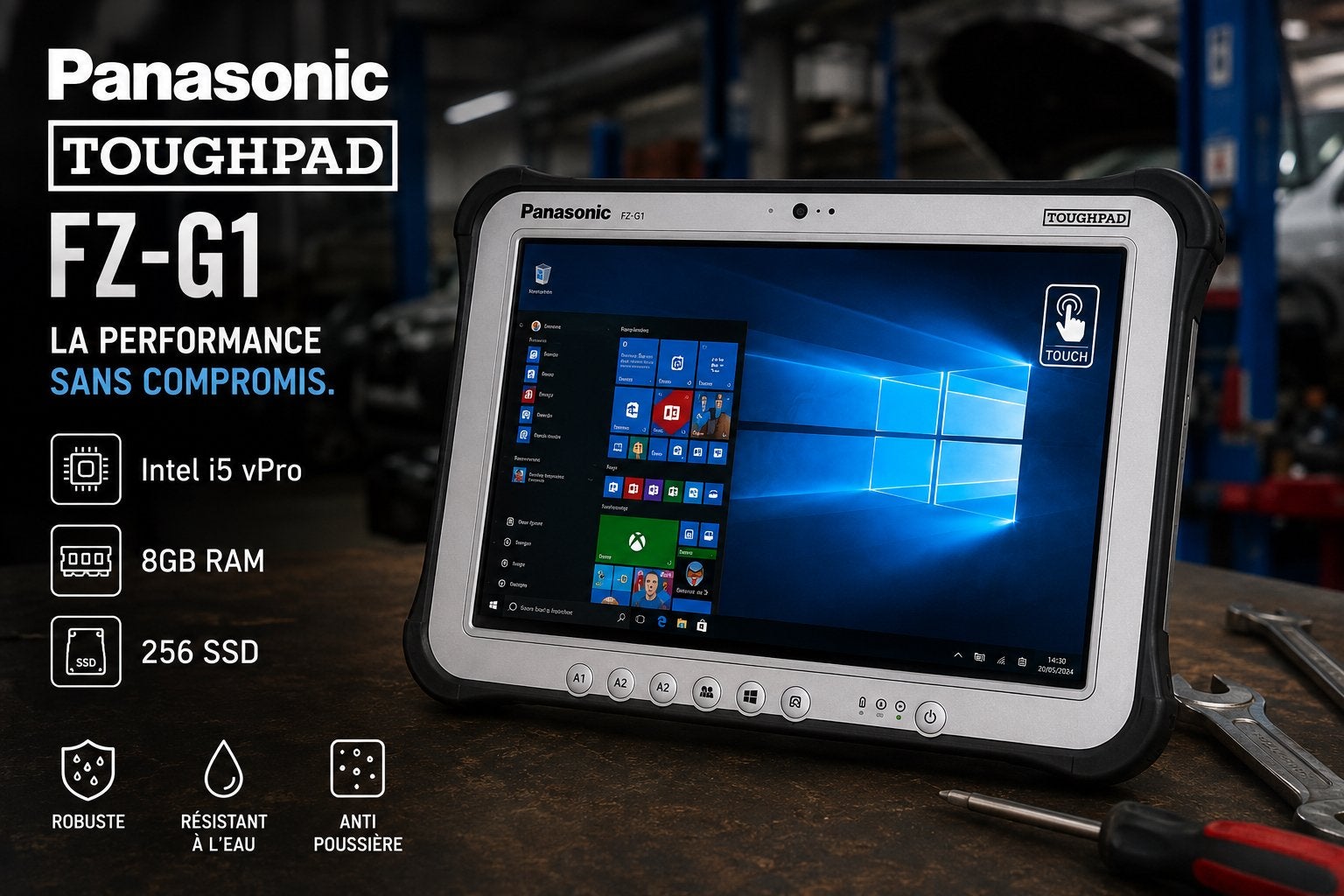 Panasonic Toughbook CF-G1 – i5 vPro 7ᵉ Gén., Enlèvement, Comme neuf, 10 pouces ou moins, SSD