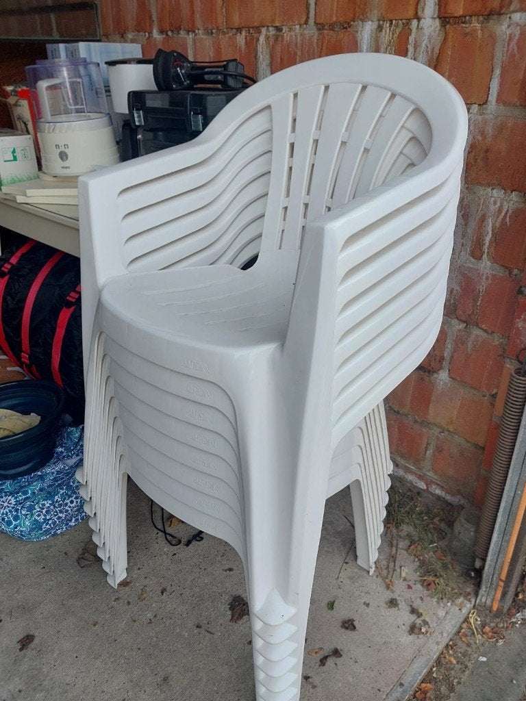 tuinstoelen, Jardin & Terrasse, Enlèvement, Utilisé, Plastique, Empilable