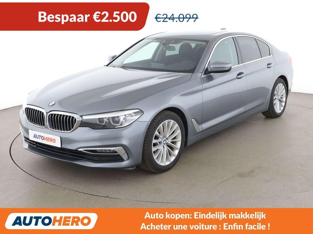 BMW 5 Serie 520 520i Luxury Line (automatique), Cuir, Argent ou Gris, Noir, Automatique