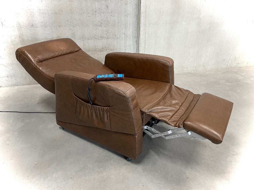 Elektrische leder relax Himolla / z.g.staat, Enlèvement, Utilisé, Cuir