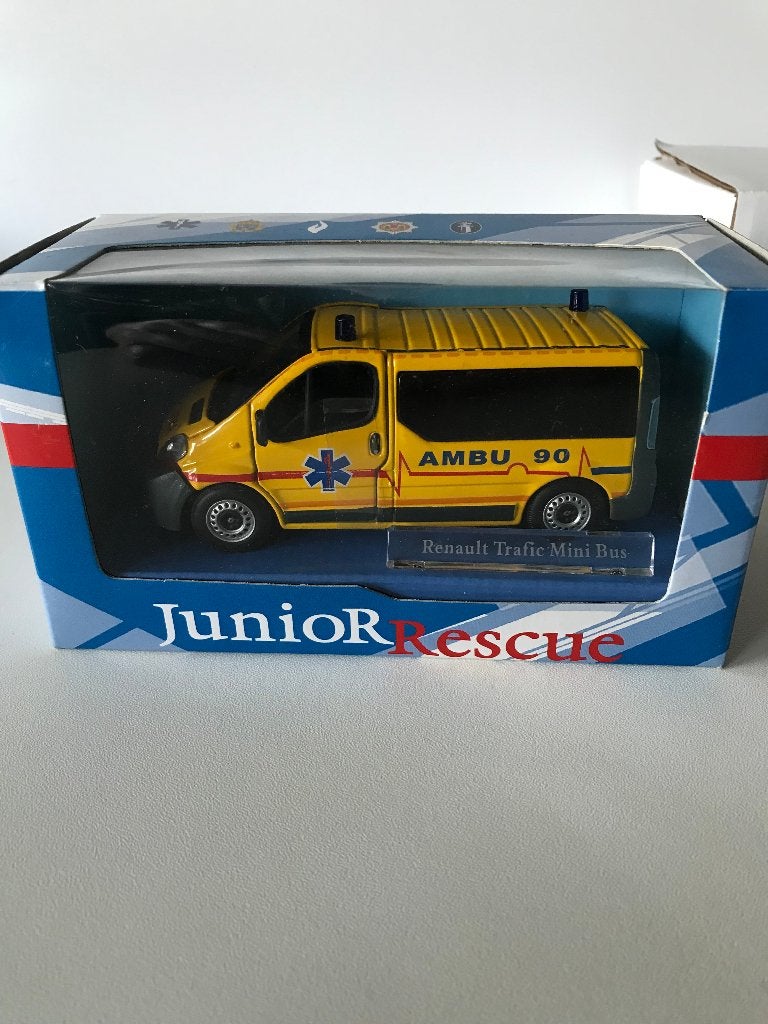 AMBU 90 - RENAULT TRAFIC MINI BUS - JUNIOR RESCUE - 1:43, Envoi, Neuf, Bus ou Camion, Autres marques