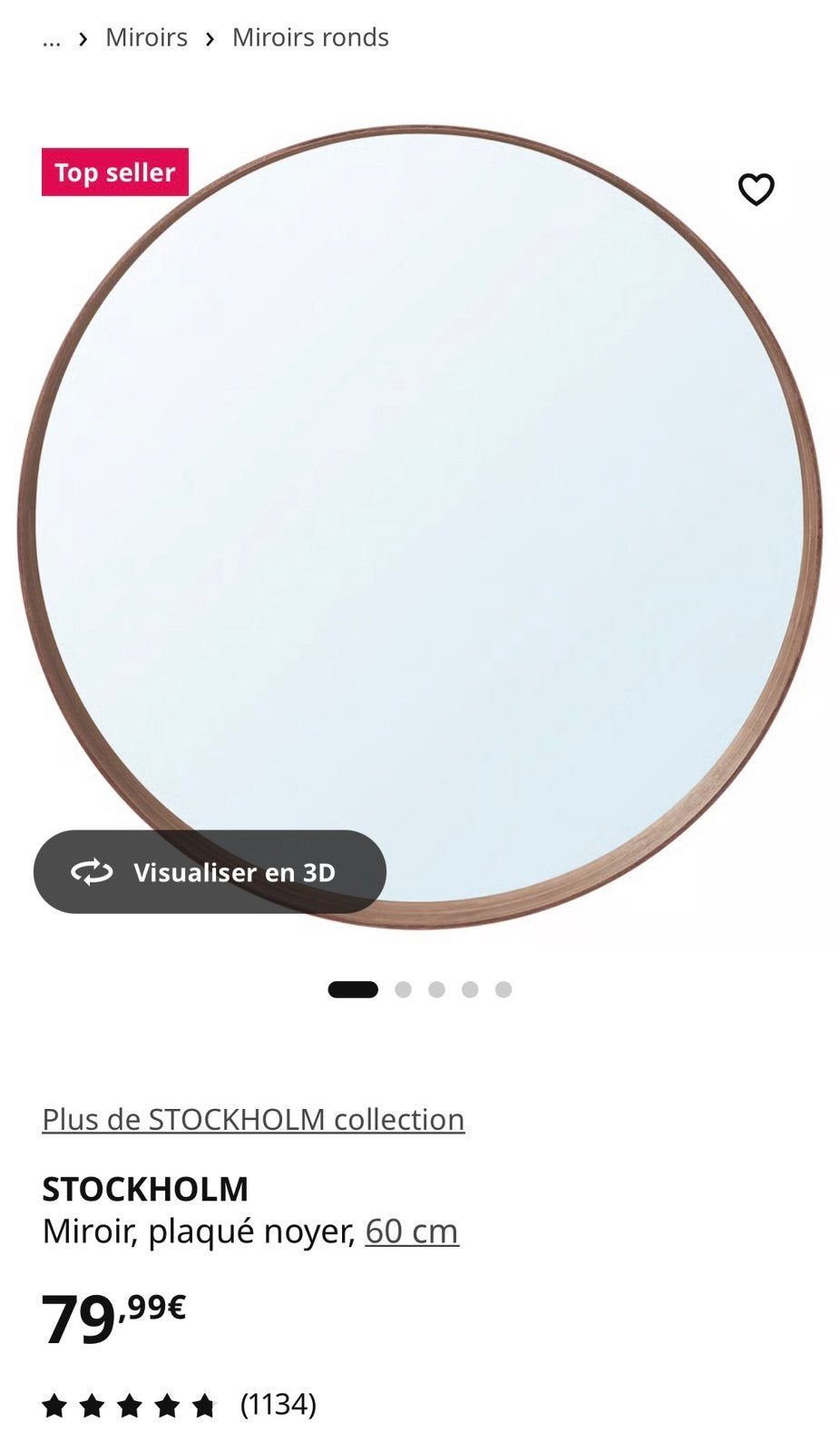 Miroir, Enlèvement, Comme neuf, Rond