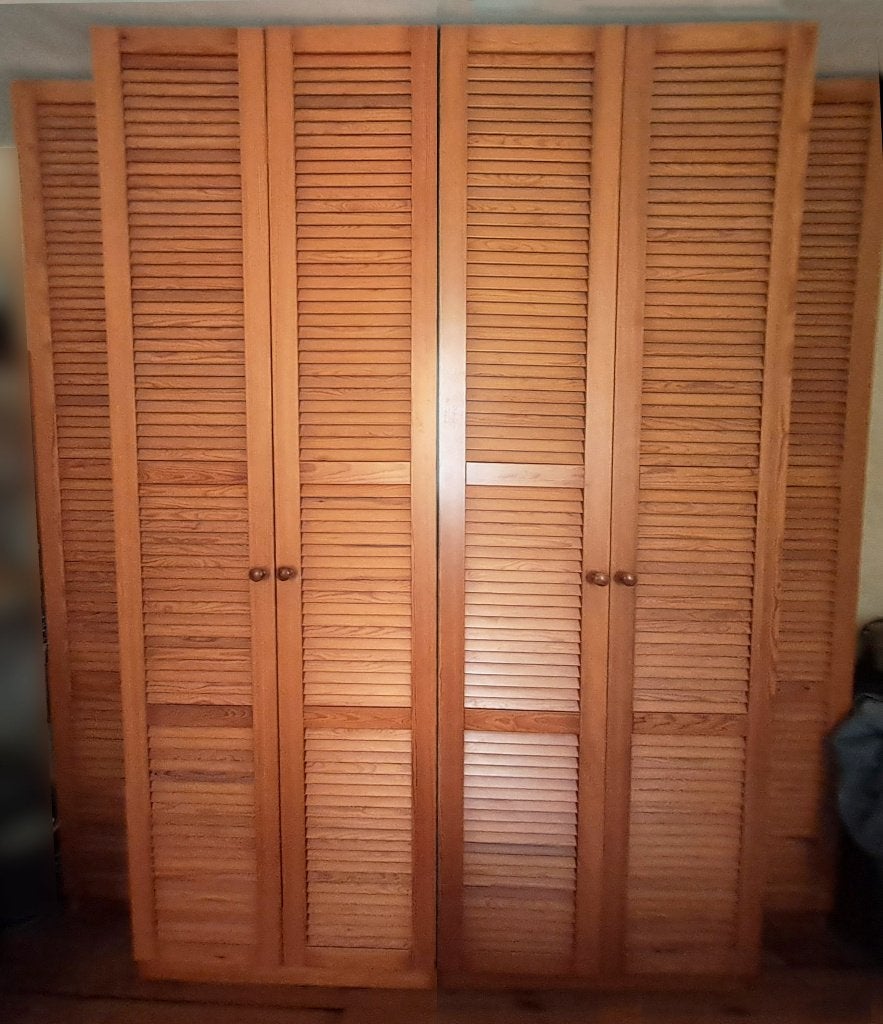 Ikea garderobekast met louvredeurtjes grenen, Maison & Meubles, Armoires | Penderies & Garde-robes, Utilisé, 200 cm ou plus, 200 cm ou plus