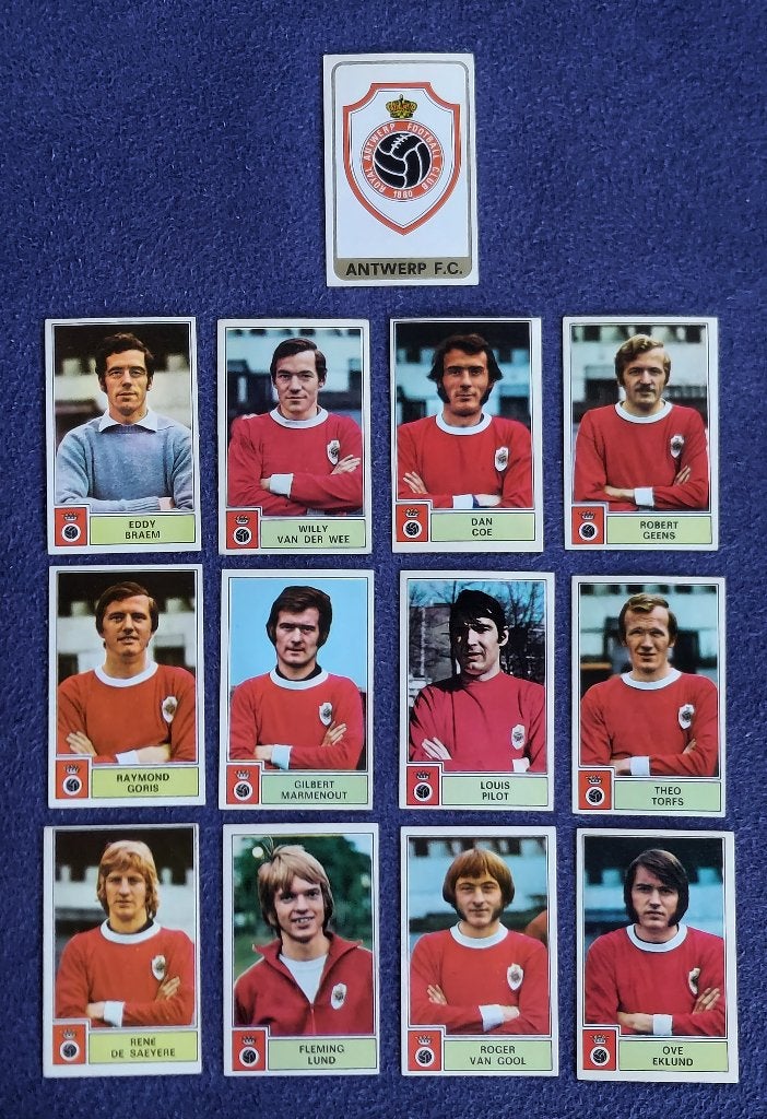 13 versch. Panini stickers voetbal ' FB 1972 - Antwerp F.C., Ophalen of Verzenden, Nieuw, Meerdere stickers