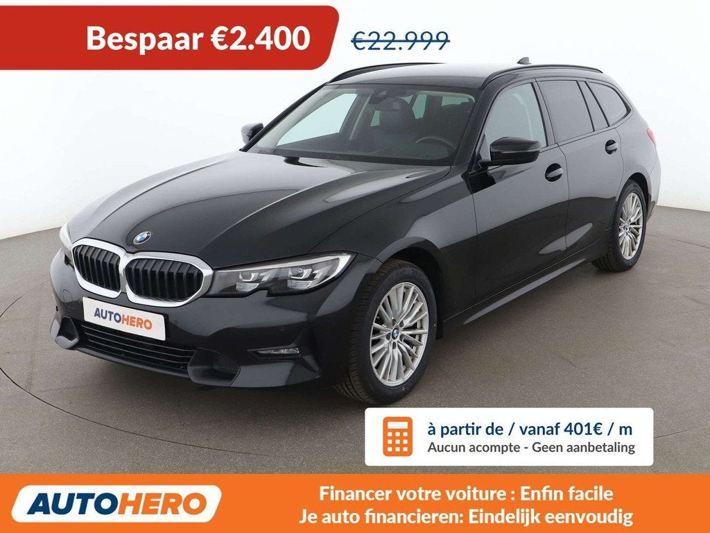 BMW 3 Serie 318 318d Sport Line (automatique), Autos, BMW, 1660 kg, Achat, Détection des panneaux routiers, Noir