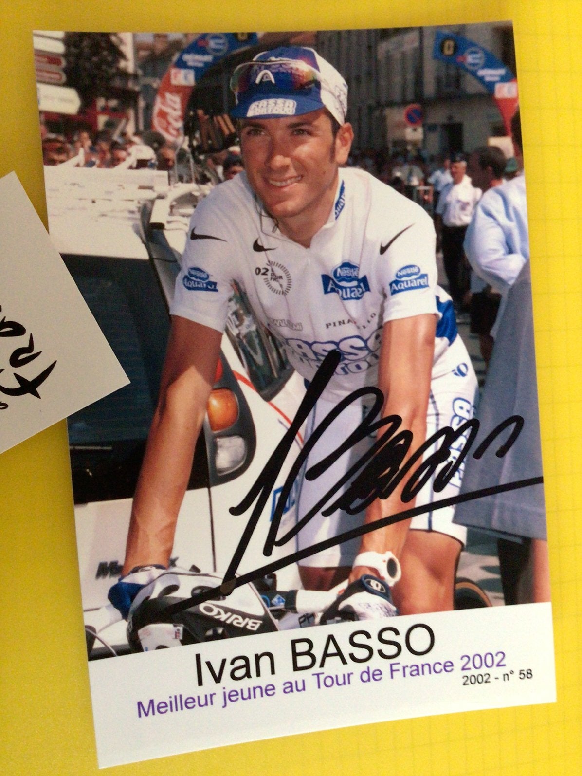 Wielerkaart tour de france ivan basso signe, Envoi, Comme neuf