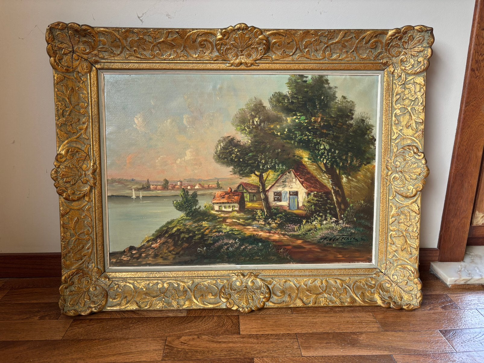 Schilderij F. Van Aerts, Antiek en Kunst, Ophalen