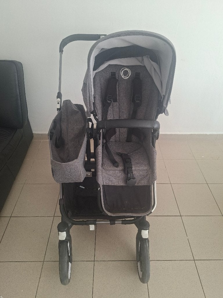Bugaboo donkey grey, twin of enkel met bagage zak., Kinderen en Baby's, Ophalen, Gebruikt, Verstelbare duwstang, Bugaboo