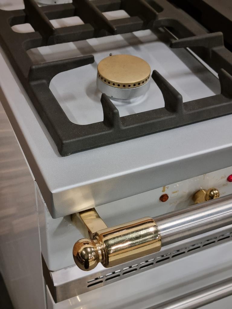 🔥Luxe Lacanche Fornuis 100cm wit + messing Propaan / Butaan, Ophalen, 60 cm of meer, Zo goed als nieuw, Energieklasse A of zuiniger