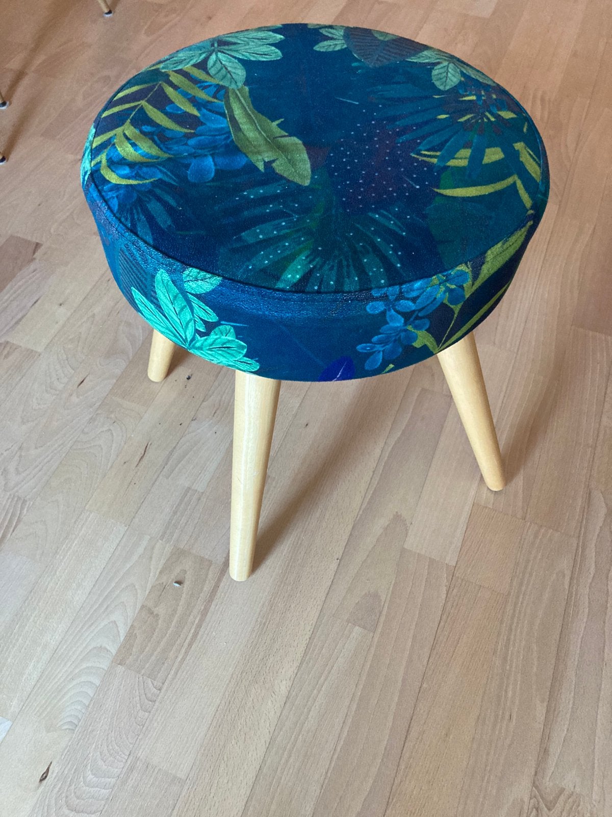 Tabouret vert / bois, Maison & Meubles, Enlèvement, Comme neuf, Bois