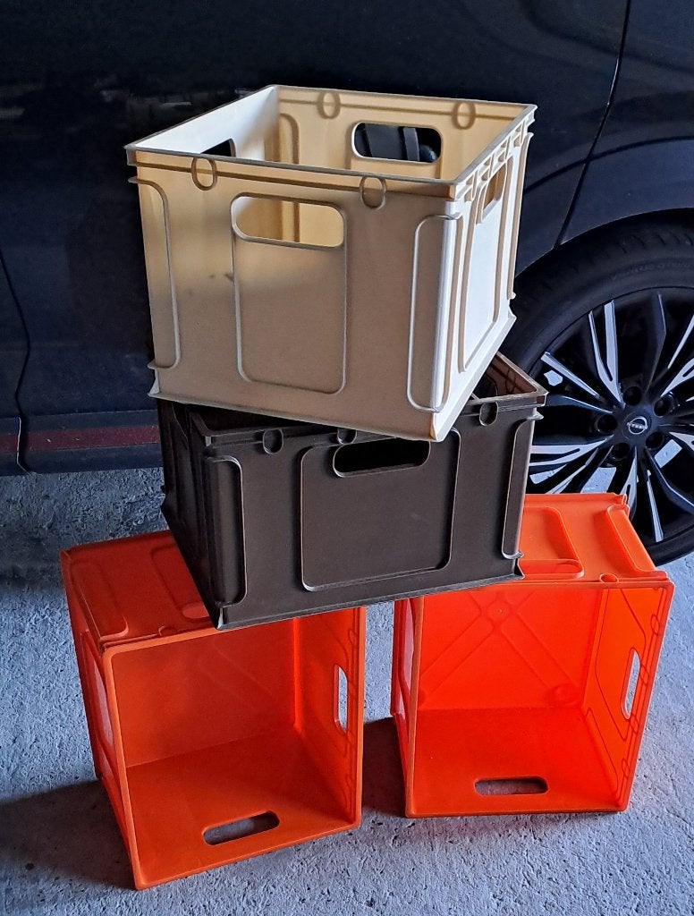 4 stapelbare opberg bakken, Ophalen, Gebruikt, Kunststof