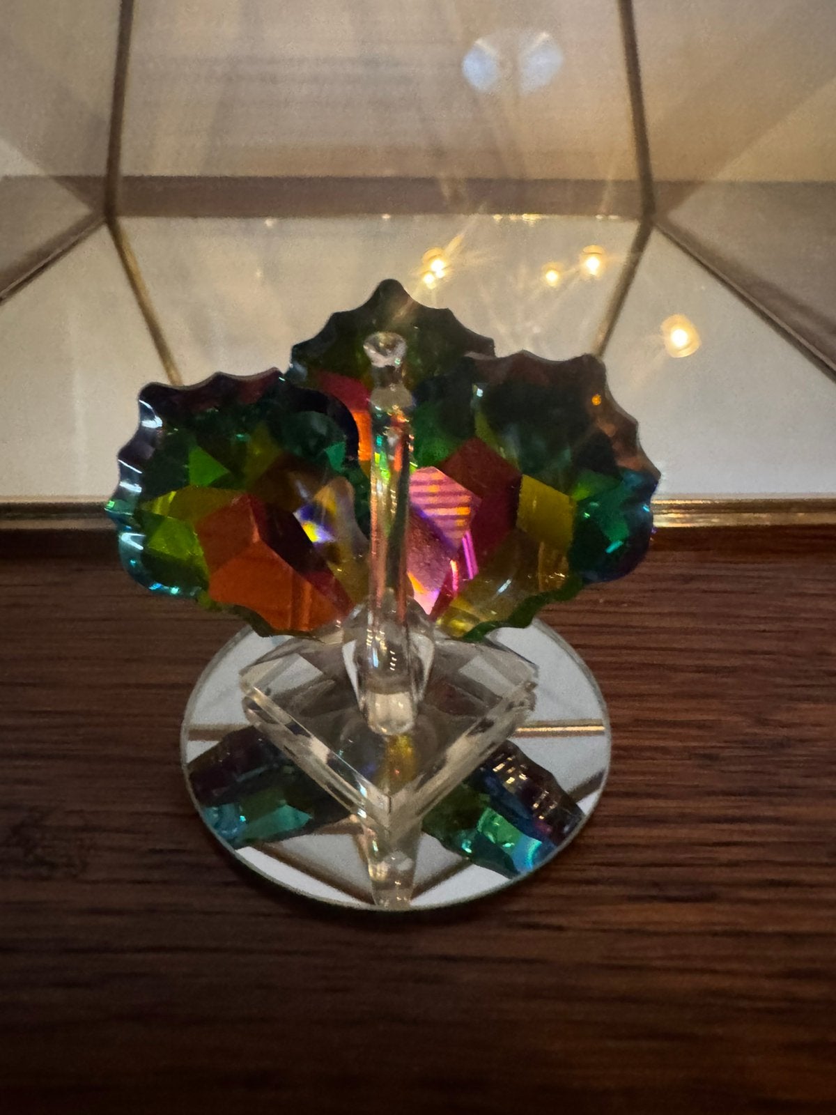 figurine de paon avec effet arc-en-ciel multicolore, Enlèvement ou Envoi, Comme neuf