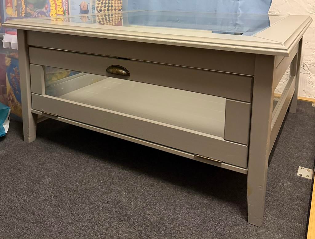 Salontafel vierkant grijs, Huis en Inrichting, Ophalen, 50 tot 100 cm, Vierkant, 50 tot 100 cm