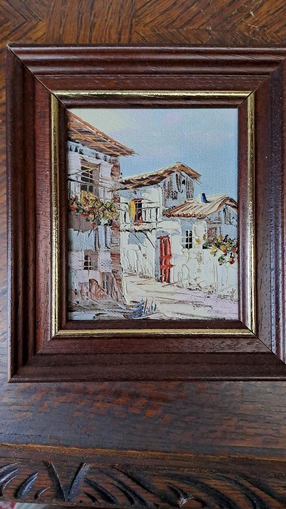 Schilderij Spaans dorpje, Huis en Inrichting, Woonaccessoires | Schilderijen, Tekeningen en Foto's, Ophalen, Schilderij