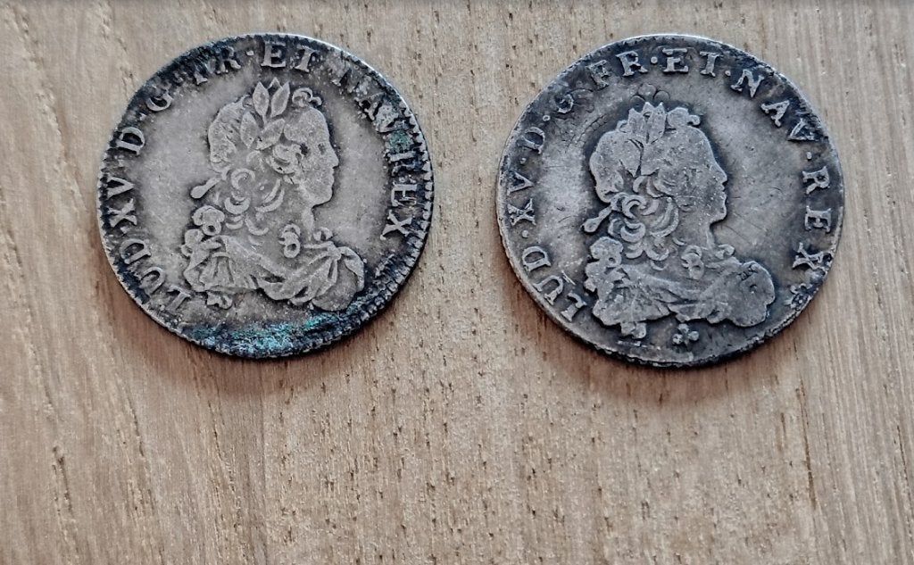 ⅓ Ecu - Louis XV 1720 + 1721 Zilver, Verzenden, Frankrijk, Setje, Zilver