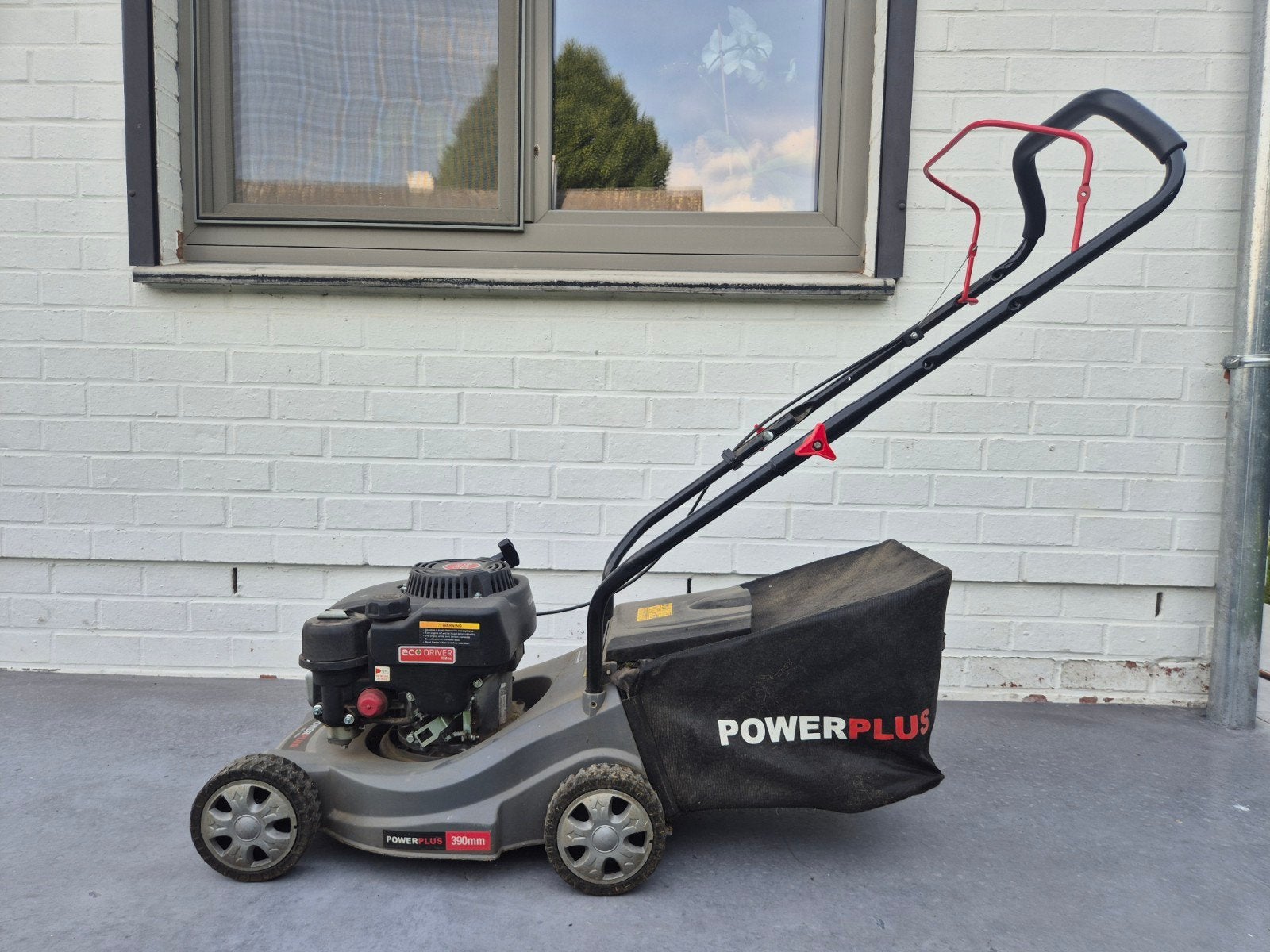 Tondeuse thermique PowerPlus 132 cc, Tondeuse rotative, 30 à 39 cm, Bac de ramassage, Tondeuses à gazon à essence