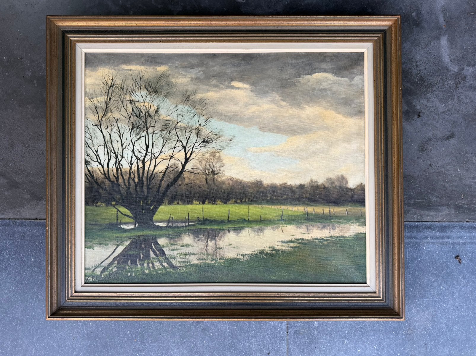 Handgeschilderd kunstwerk F. Charlier, Antiek en Kunst, Ophalen, Handgeschilderd
