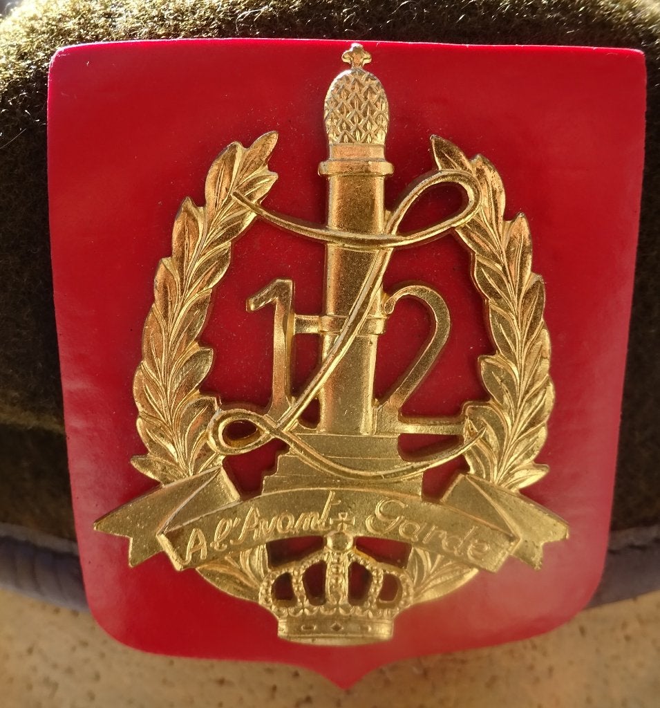 BELGIQUE: ABL / 12EME REGIMENT DE LIGNE - BERET + INSIGNE, Envoi, Armée de terre, Casque ou Béret