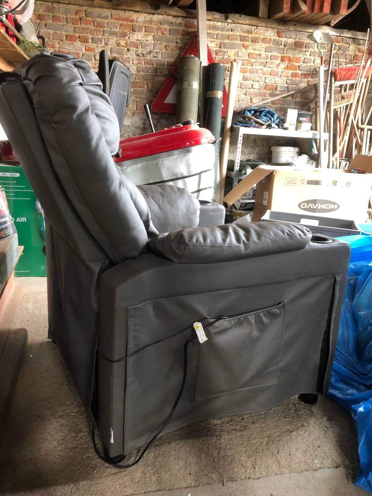 Massage zetel, Ophalen, Eenpersoons, Minder dan 75 cm, Leer