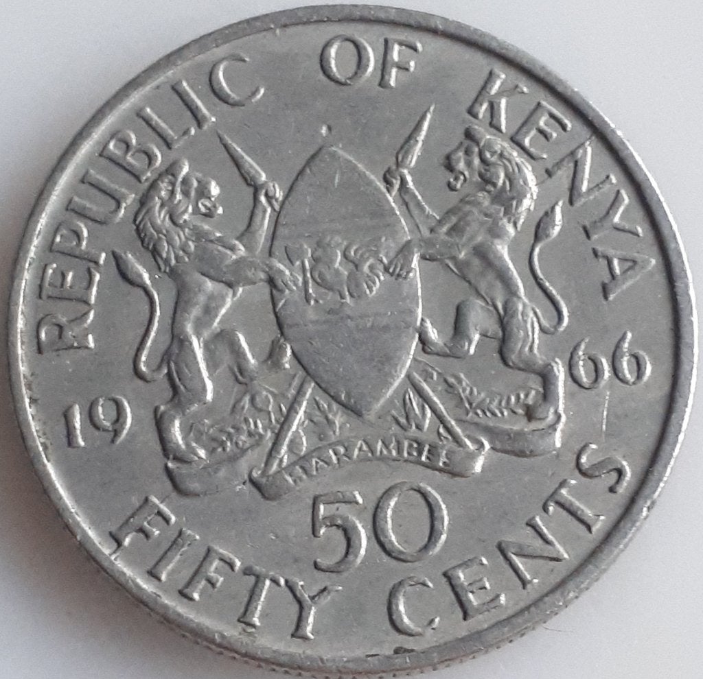KENIA: 50 CENT 1966 KM 4 UNC, Ophalen of Verzenden, Overige landen, Losse munt