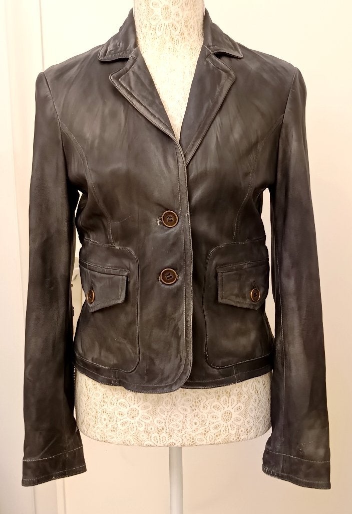 Veste en cuir Steffen Schraut. Taille 36, Gris, Enlèvement ou Envoi, Taille 36 (S), Steffen Schraut