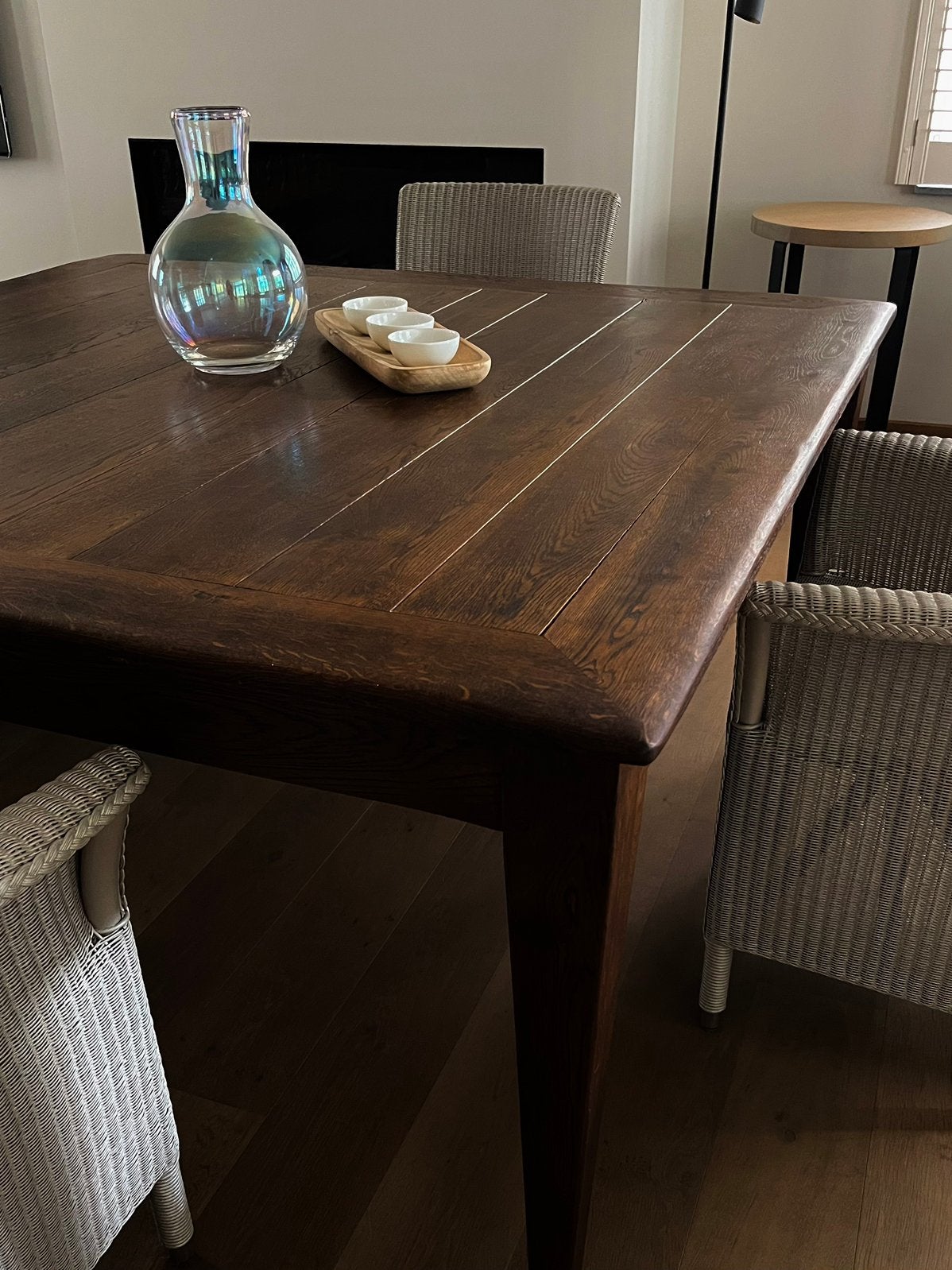 Massief eiken tafel, Huis en Inrichting, Ophalen, Gebruikt, Flamant, Vijf personen of meer
