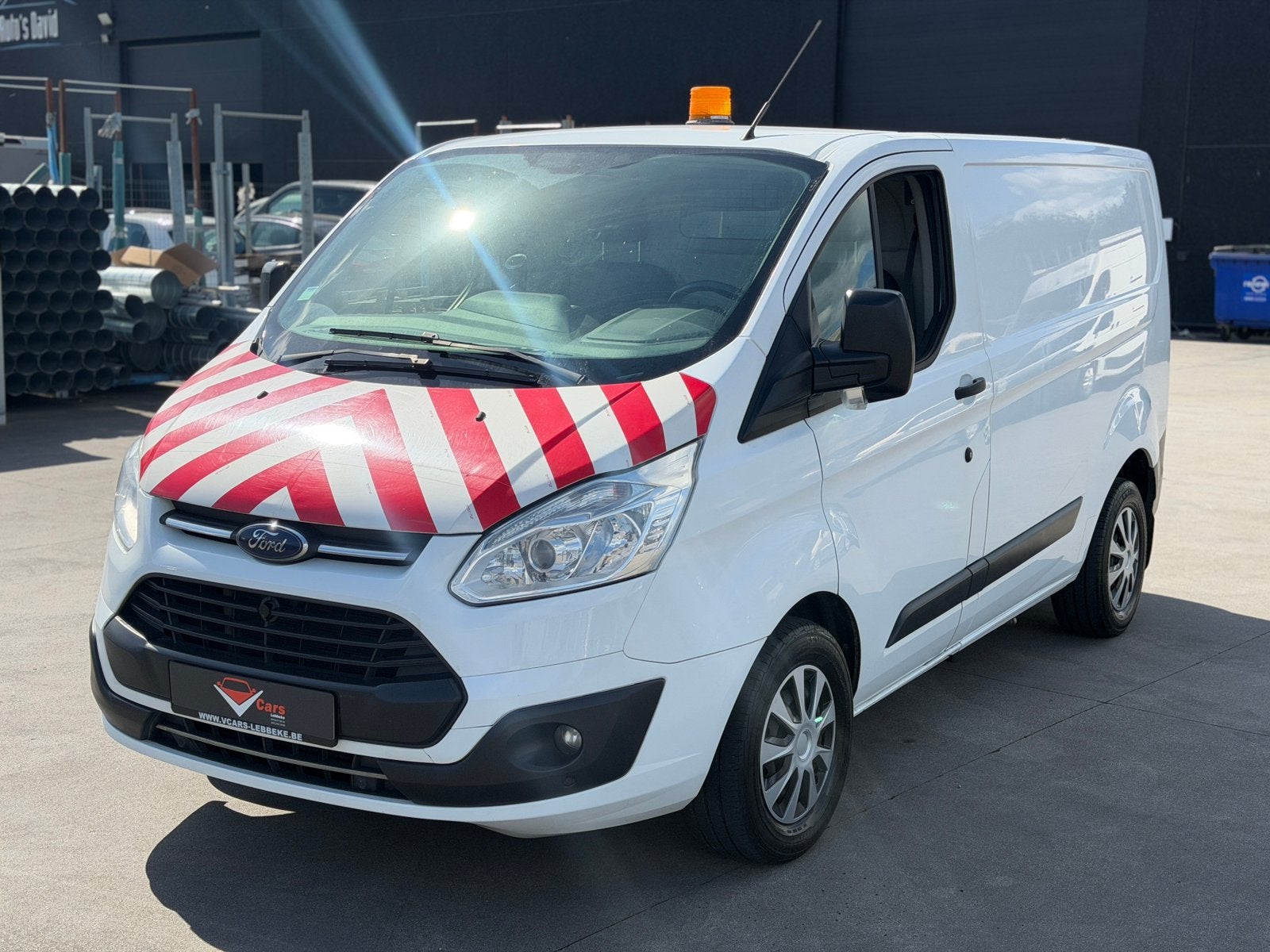 Ford transit custom lichte vracht OMVORMER airco+ keuring, Auto's, Bluetooth, Euro 6, Wit, Bedrijf