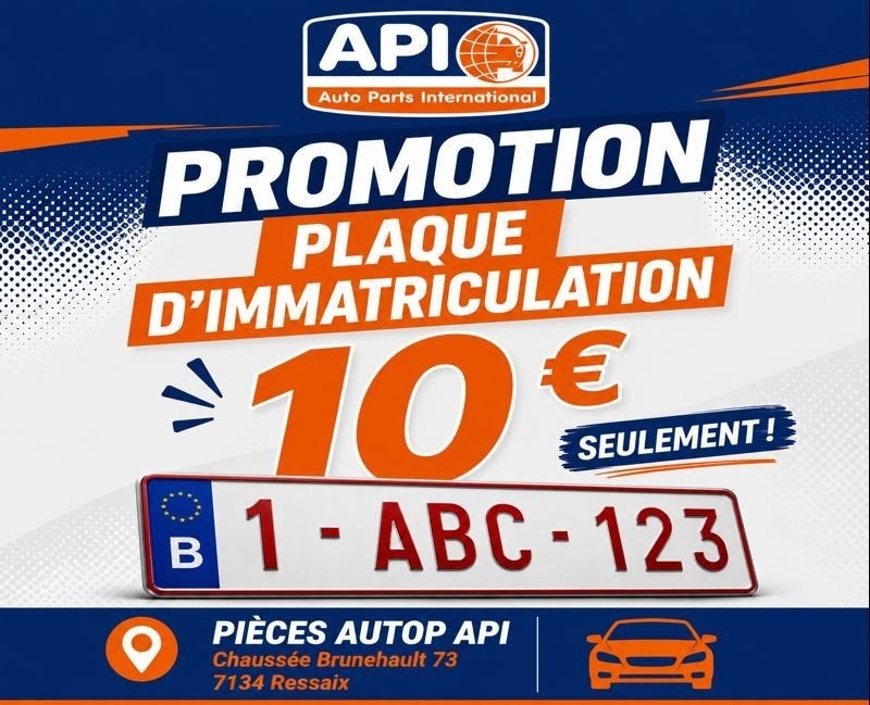 Plaques d'immatriculation (belges et françaises), Enlèvement, Neuf