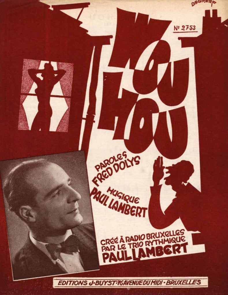 Partition WOU HOU - Couverture illustrée de Peter DE GREEF, Comme neuf, Chant, Populaire, Thème