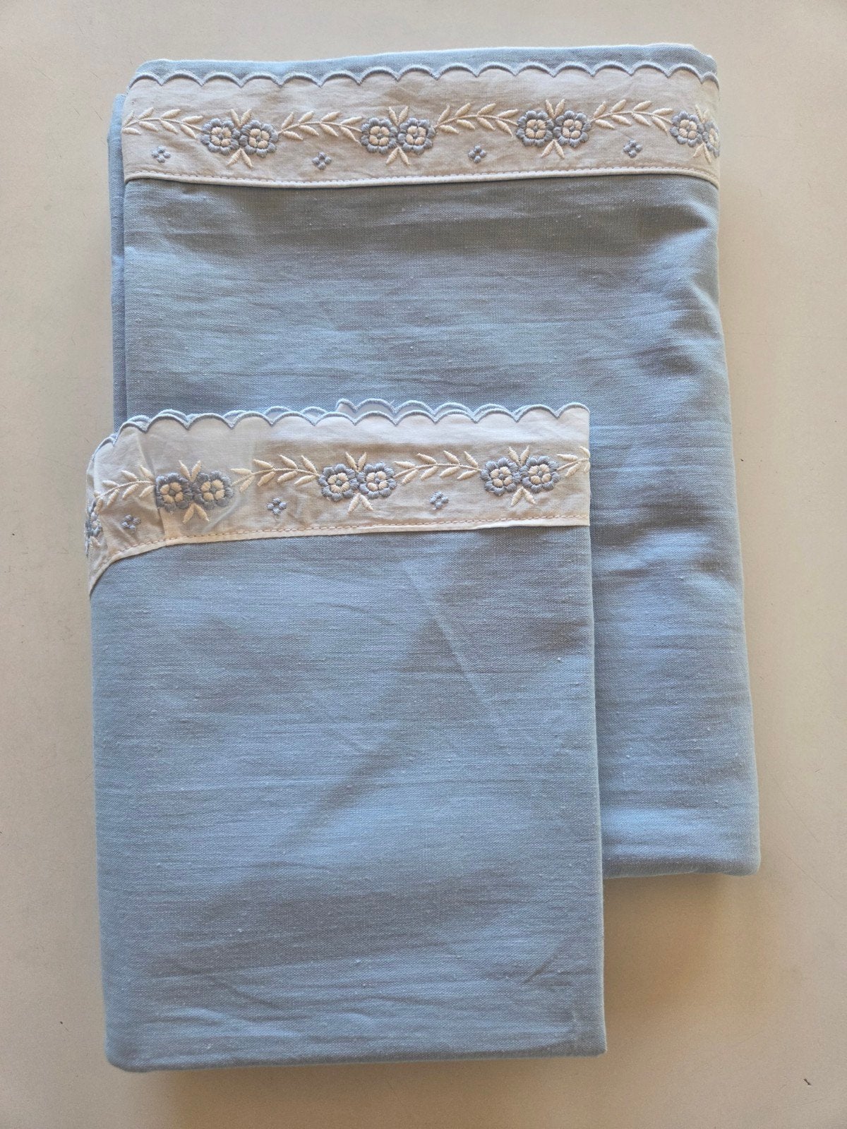 Donsovertrek + kussensloop kinderbedje, Ophalen of Verzenden, Zo goed als nieuw, Blauw