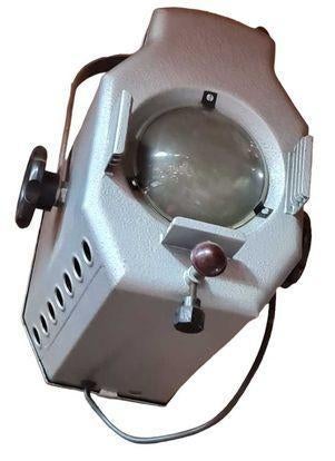 vintage theater film projector spot lamp, Huis en Inrichting, Lampen | Spots, Metaal of Aluminium, Vintage, Ophalen of Verzenden