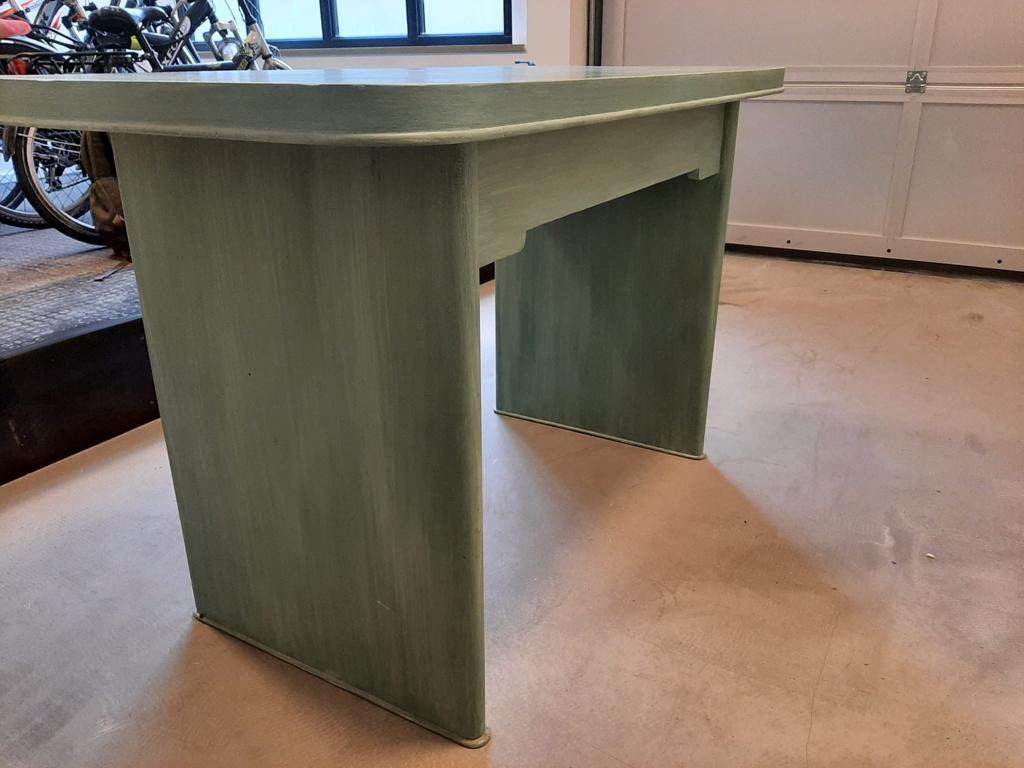 Bureau patine vert clair ancien, Maison & Meubles, 120 cm, Enlèvement, Utilisé, Bois