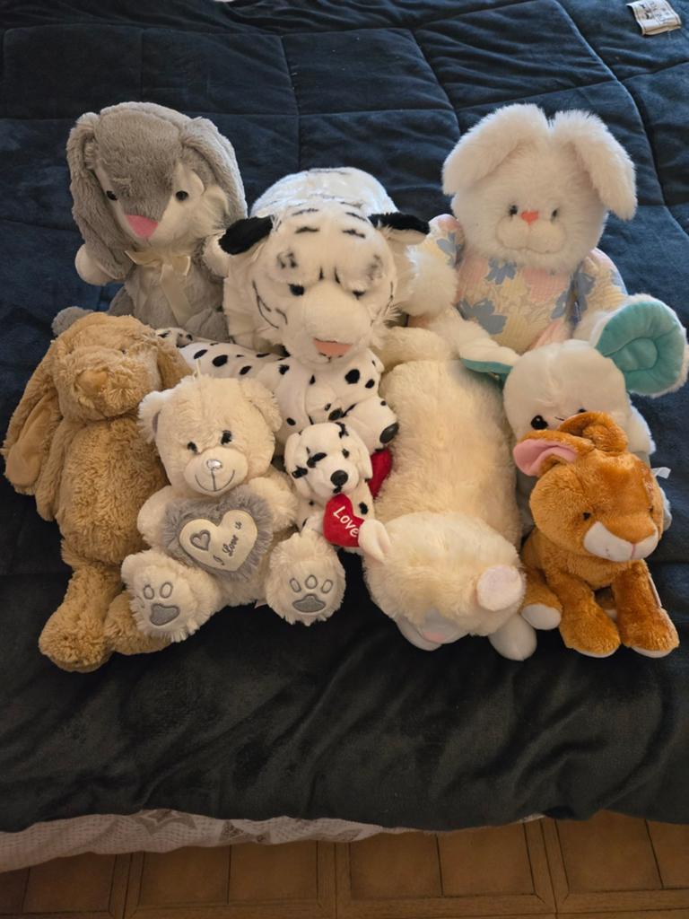 10 stuks pluche knuffels waaronder een grote witte tijger., Ophalen, Beer
