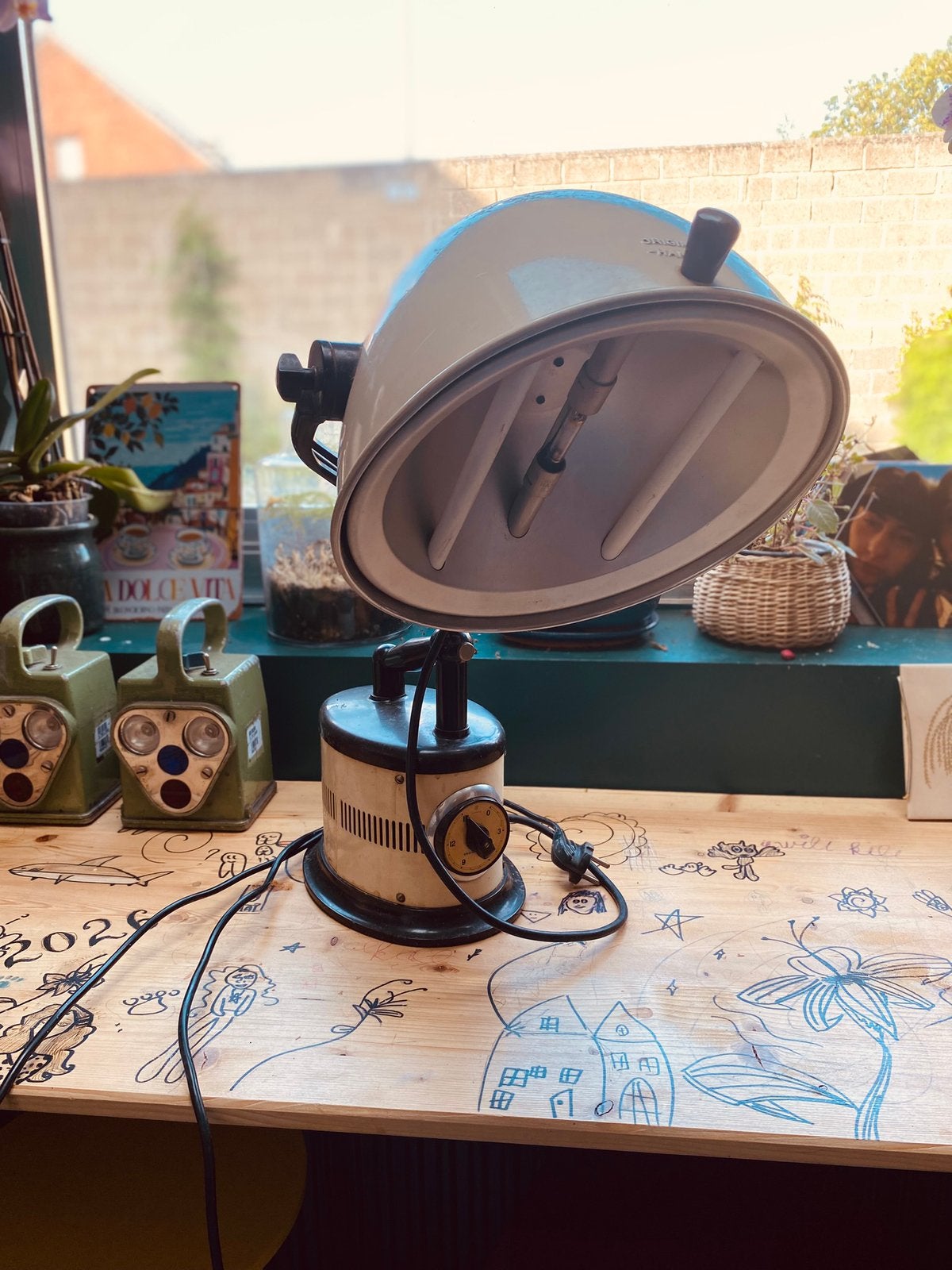 Paar originele Hanau vintage bureaulampen, Huis en Inrichting, Ophalen, Gebruikt, Design