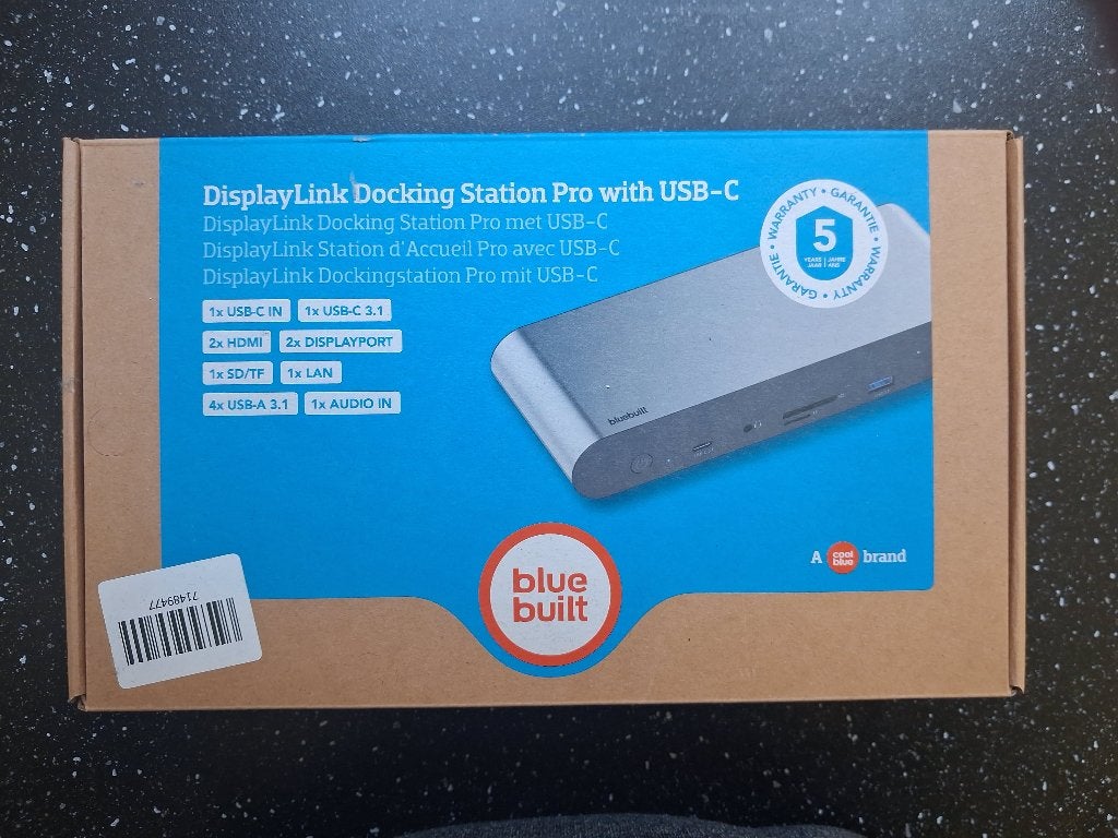 BlueBuilt DisplayLink Docking Station Pro met USB-C, Computers en Software, BlueBuilt, Ophalen of Verzenden, Zo goed als nieuw