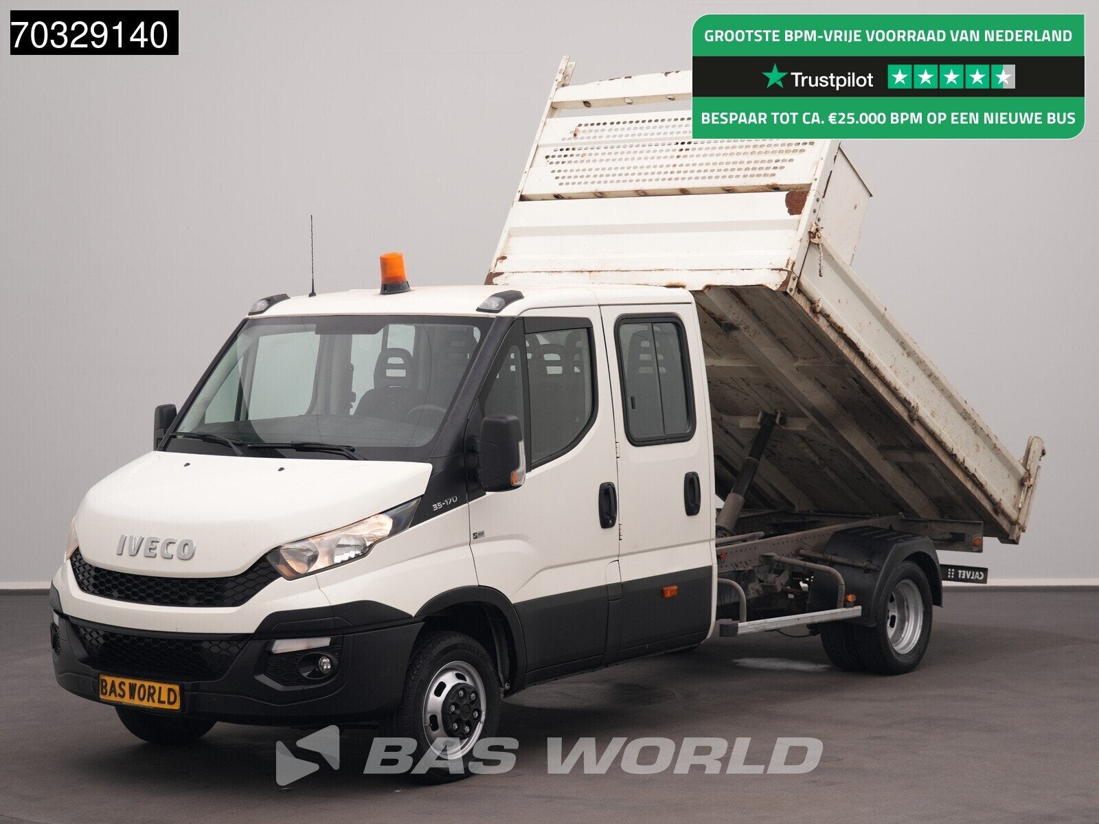 Iveco Daily 35C17 3.0L Kipper Dubbel Cabine Dubbellucht 3,5t, Stof, Gebruikt, 4 cilinders, Iveco