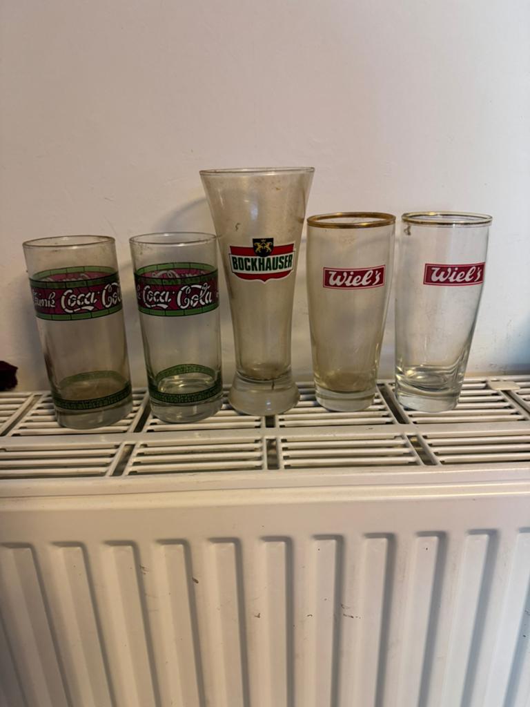 Glazen coca cola en andere, Ophalen of Verzenden, Gebruikt, Bierglas