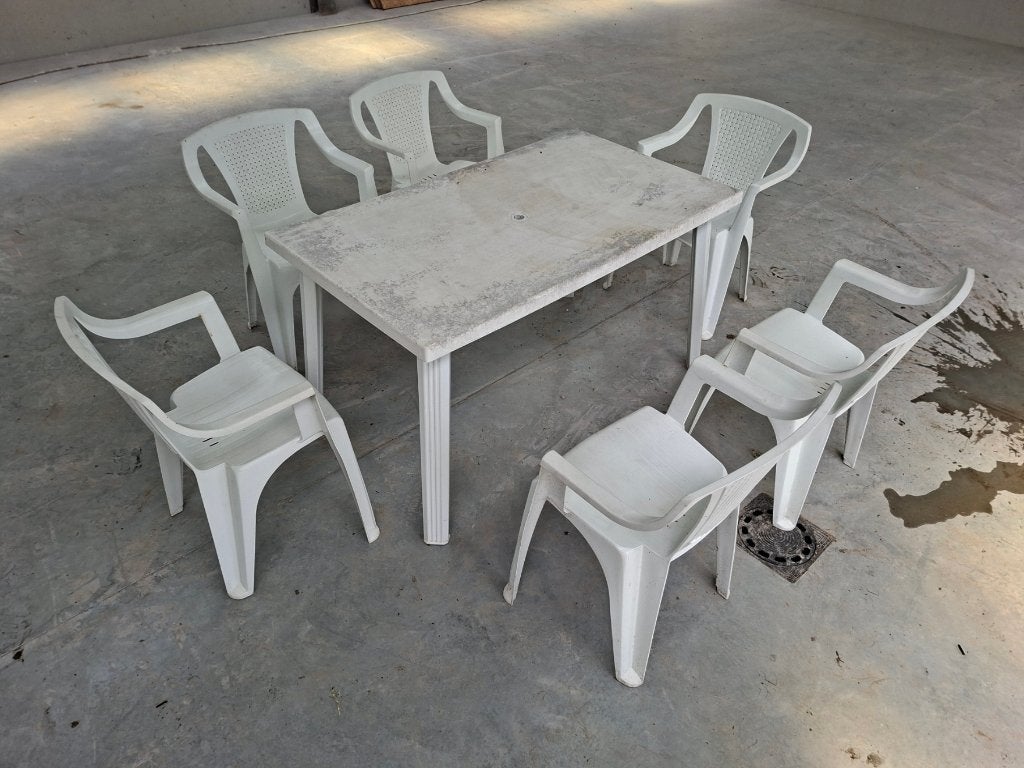 Complete Tuinset rechthoekig tafel met 6x stoelen, Ophalen, Tuinset