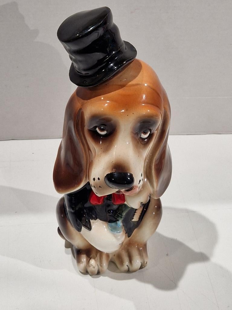 Keramishe Hond karaf decanter , how dry i am , keramiek, Antiek en Kunst, Ophalen of Verzenden