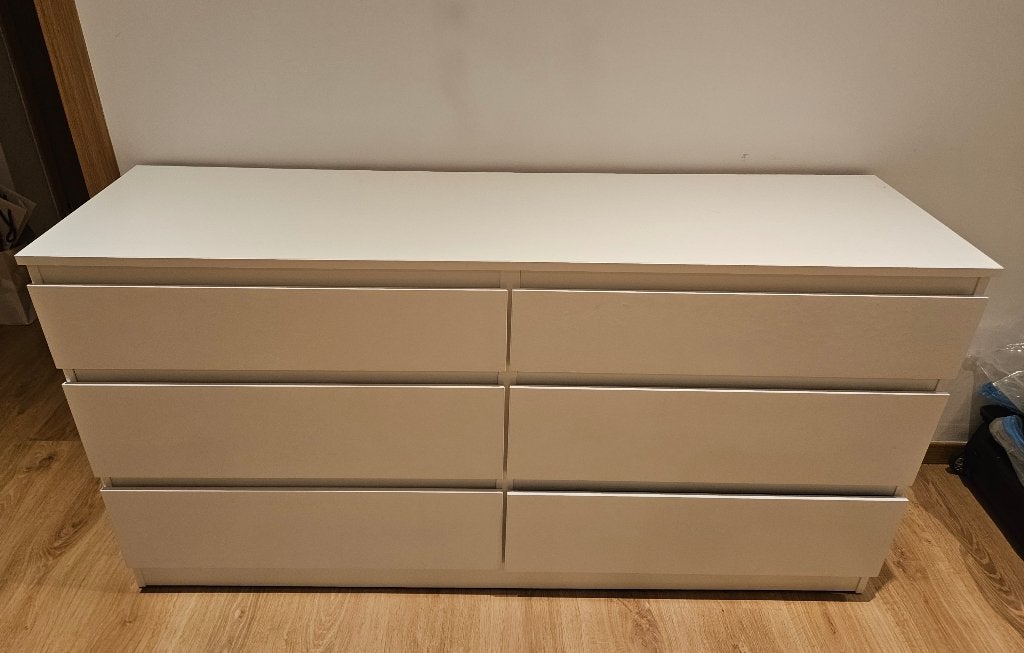 Dressoir met 6 laden, IKEA MALM, Ophalen, 5 laden of meer, 150 tot 200 cm, Zo goed als nieuw