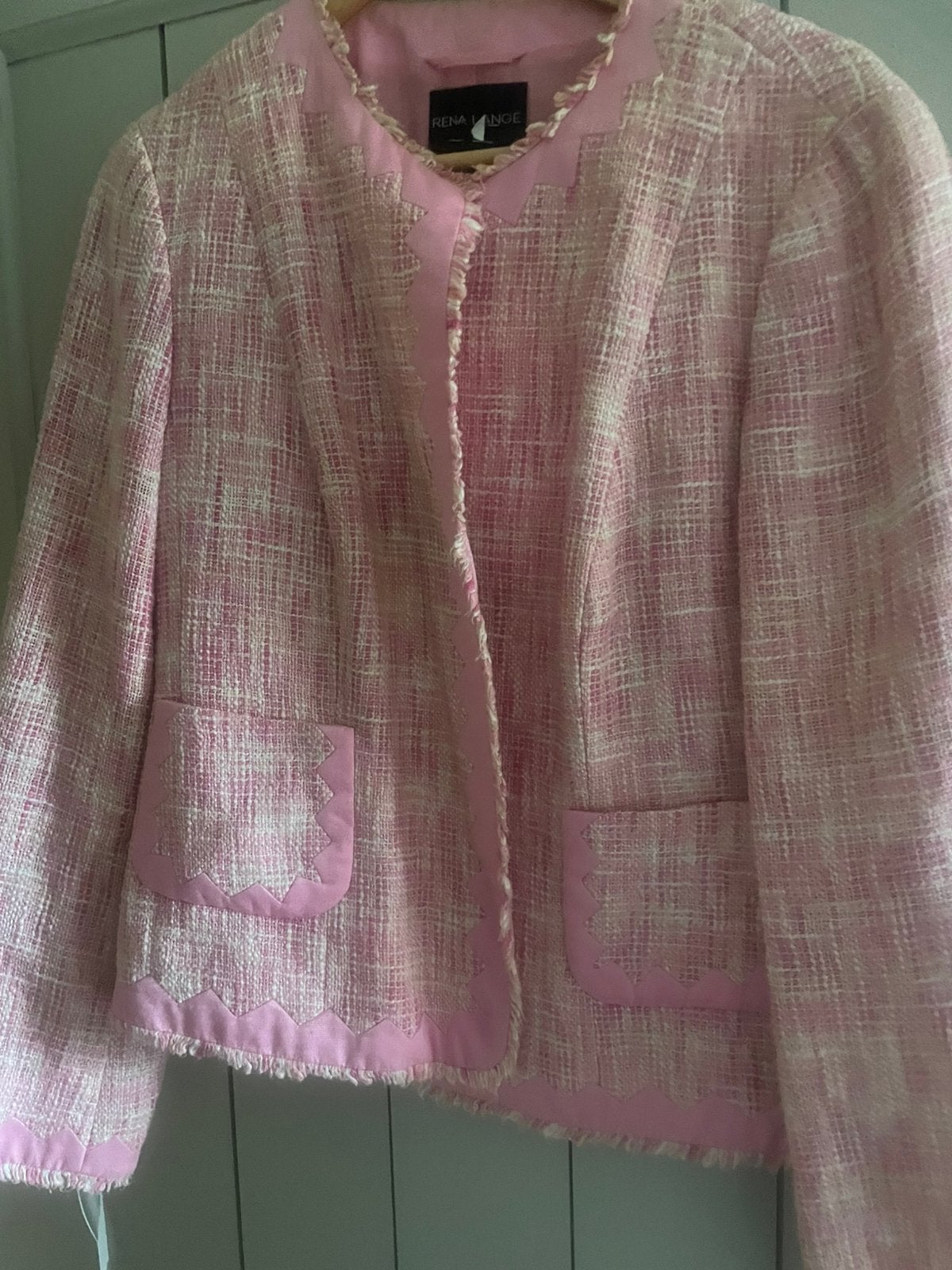 Vest Rena Lange roze wit/beige, Ophalen of Verzenden, Zo goed als nieuw, Maat 42/44 (L), Beige