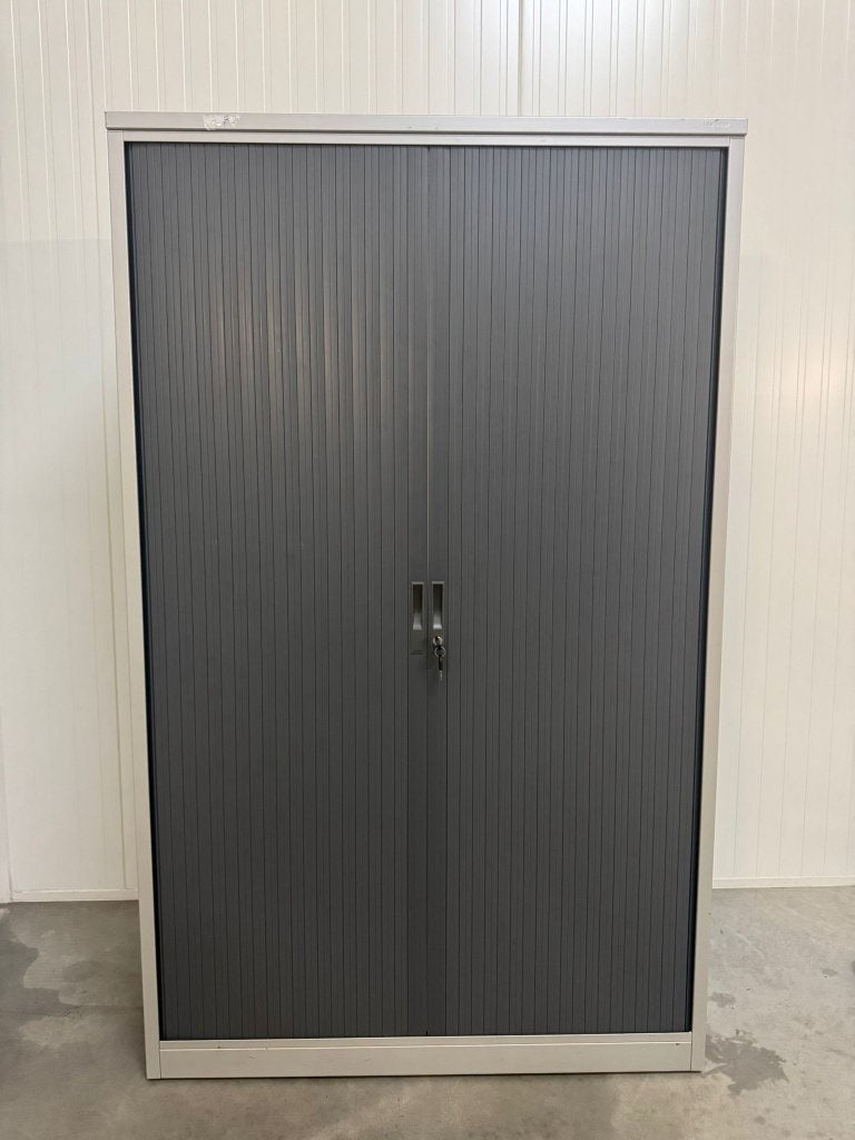 Armoire à portes roulantes TDS 196 x 120 x 45 cm  6 étagères, 25 à 50 cm, Synthétique, Avec serrure, 100 à 150 cm
