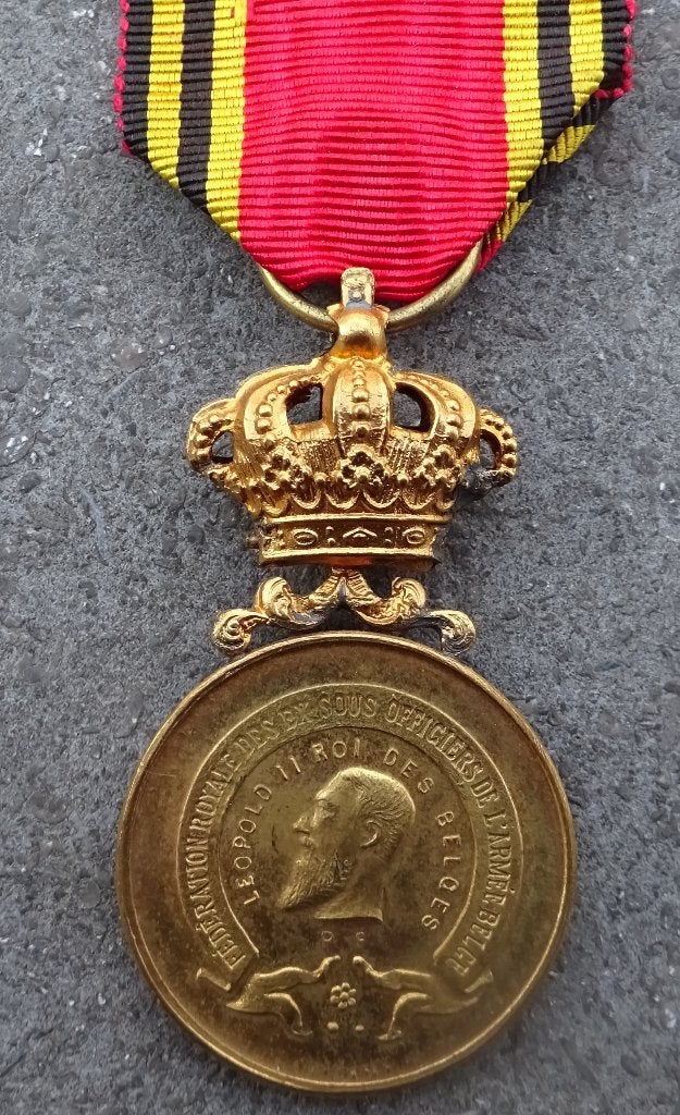 FED. ROY. DES EX-S/OFFRS DE L'ARMEE BELGE - MEDAILLE, Collections, Envoi, Armée de terre, Ruban, Médaille ou Ailes