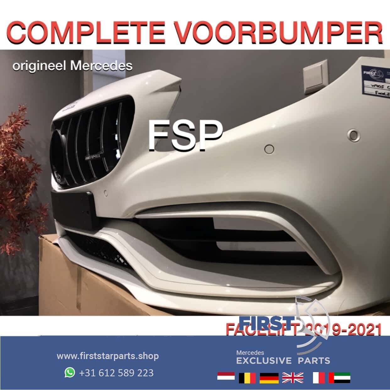 W205 FACELIFT C63 AMG VOORBUMPER + GT GRIL WIT Mercedes C Kl, Utilisé, -, Avant, -
